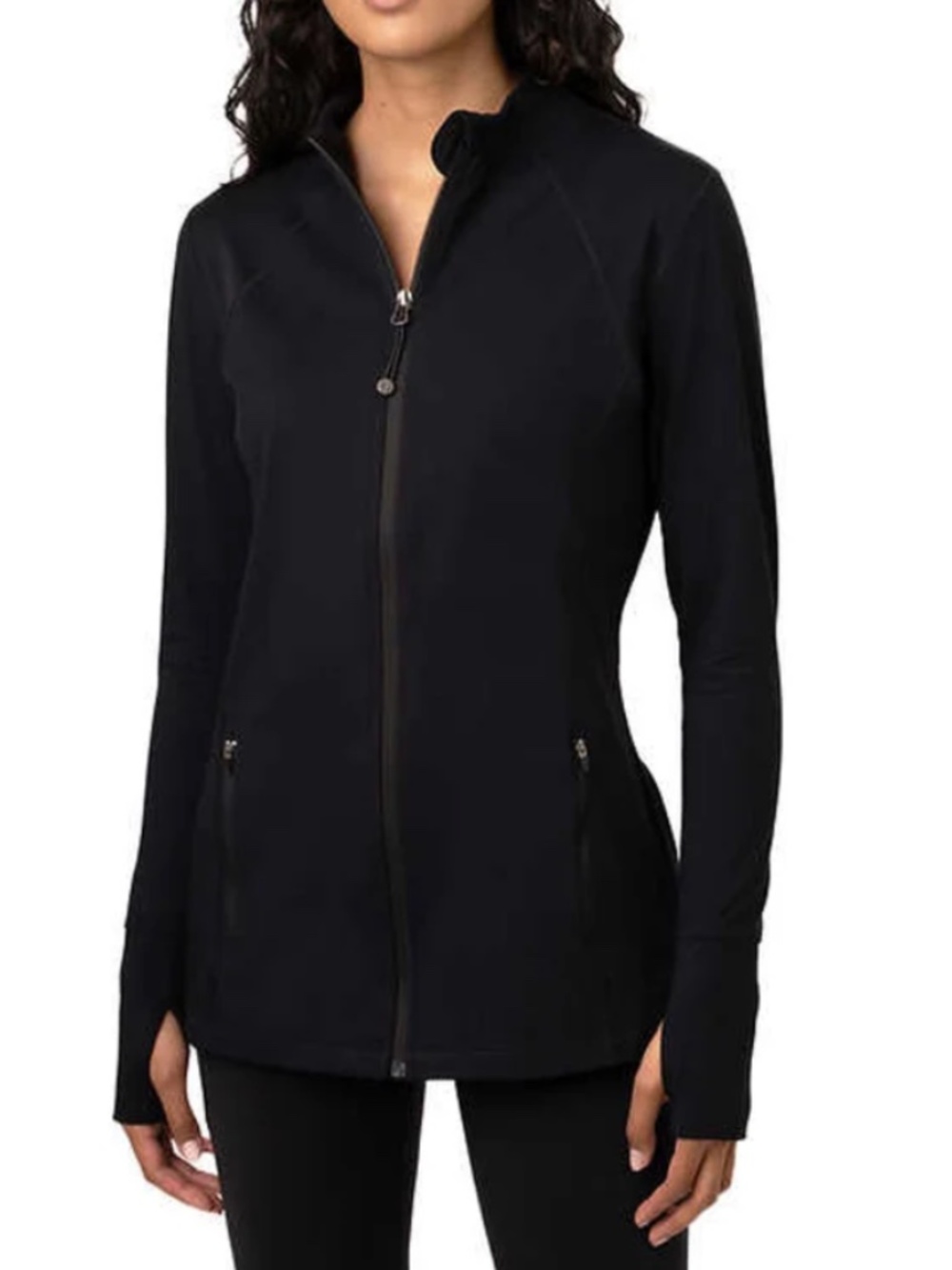 Tuff Athletics Veda Black Full Zip Yoga Athletic Jacket - Size L